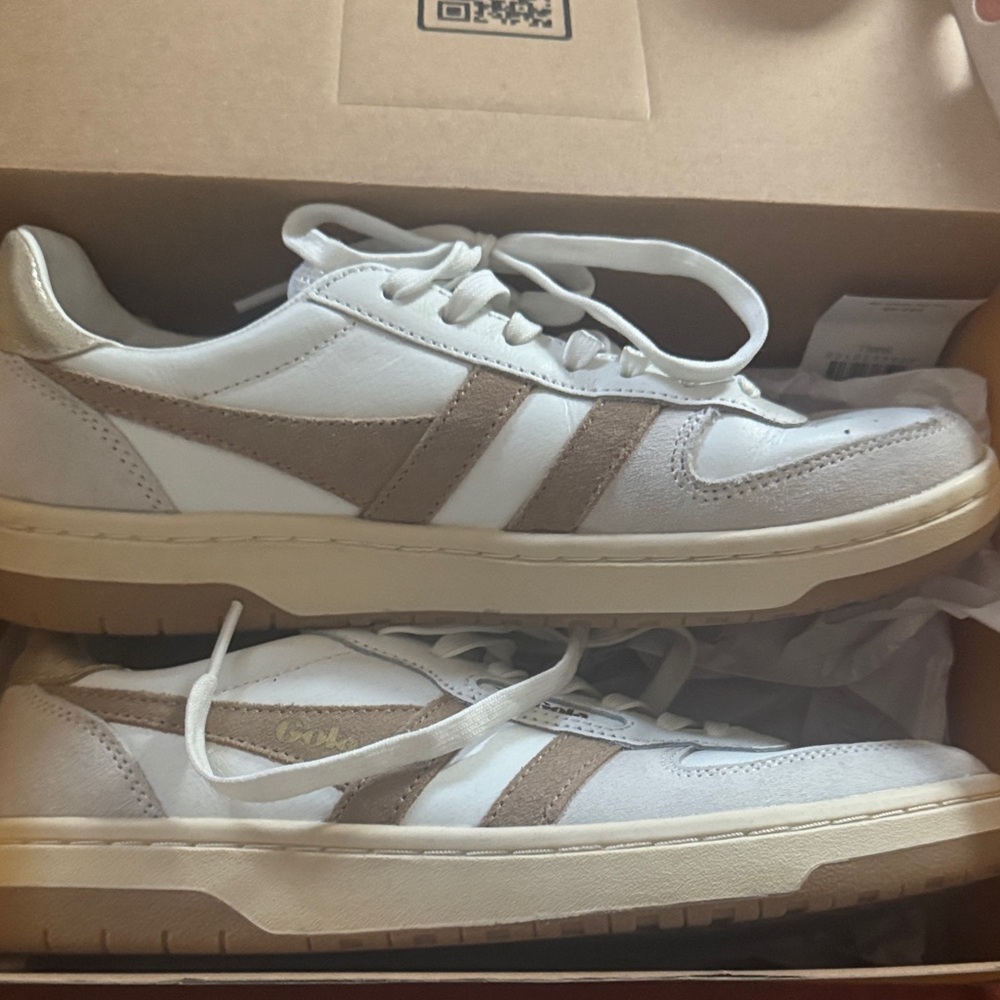 Gola White and Tan Women's Sneakers